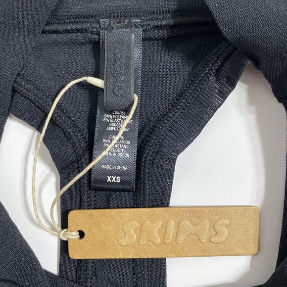 SKIMS Fits Everybody Thong Panty Panties Women's XXS 2XS Onyx Black Sexy NEW - Picture 9 of 10